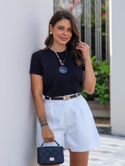 Tshirt Feminina Estonada Lisa Preto