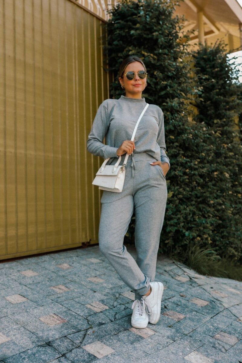 Conjunto Feminino Comfy Cinza Mescla