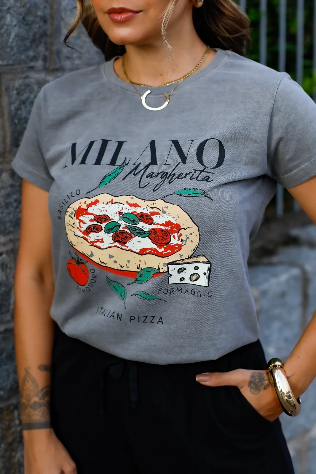 Tshirt Feminina Cinza Milano - Imagem 4