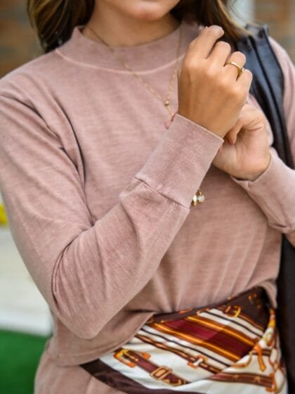 Cropped Estonado Manga Longa Mousse