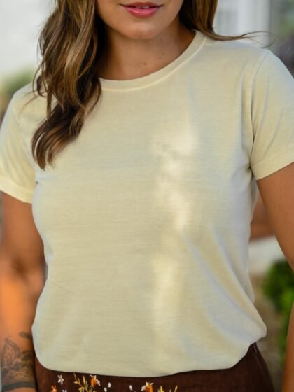 Tshirt Feminina Estonada Lisa Areia