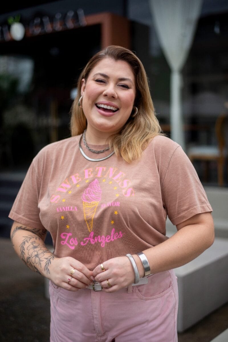 Tshirt Feminina Estonada Plus Mousse Vanilla