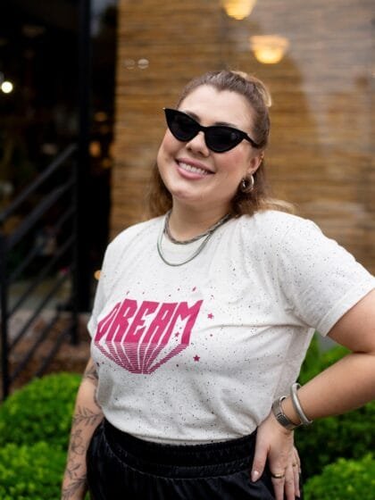 Tshirt Feminina Estonada Plus Off Respingos Dream