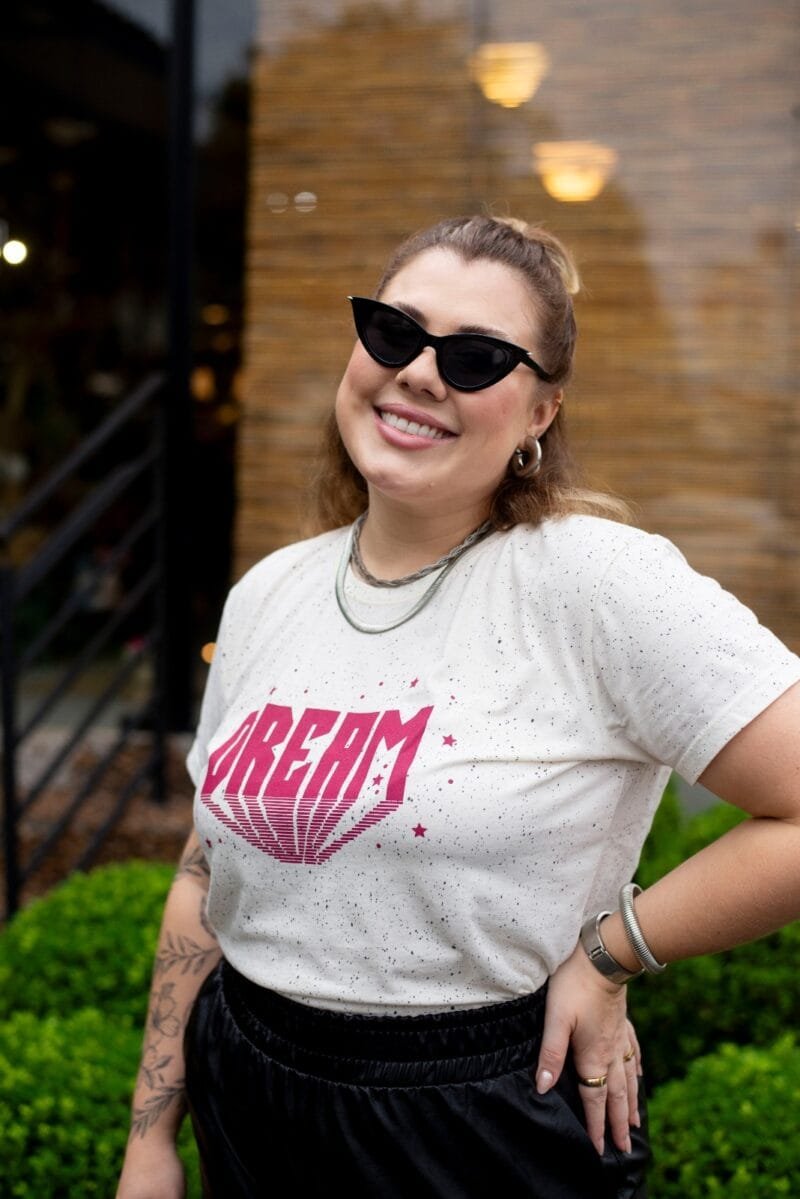Tshirt Feminina Estonada Plus Off Respingos Dream