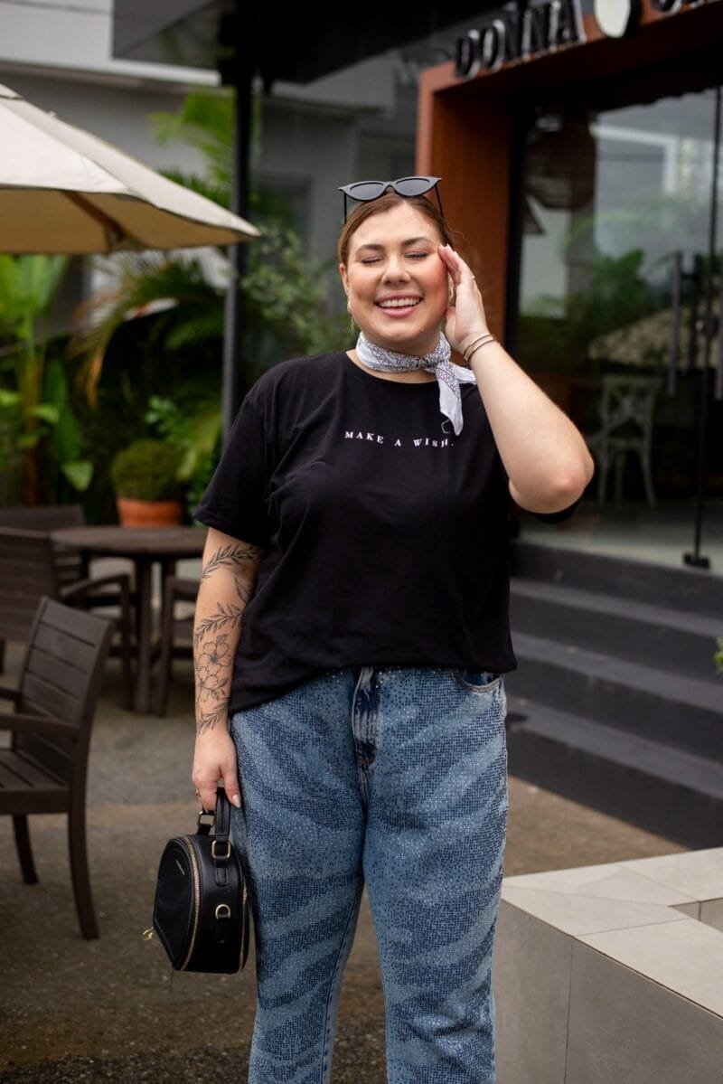 Tshirt Feminina Estonada Plus Preto Wish - Image 3