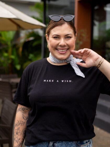 Tshirt Feminina Estonada Plus Preto Wish
