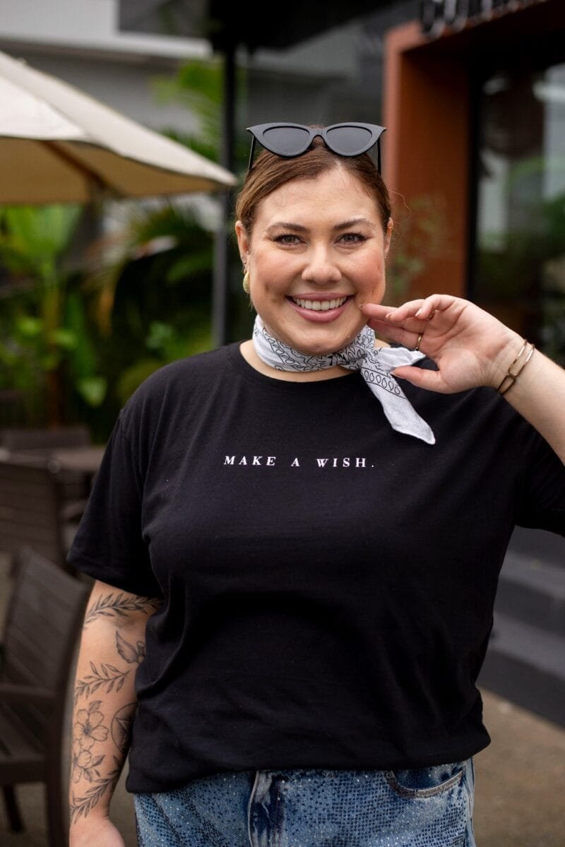 Tshirt Feminina Estonada Plus Preto Wish
