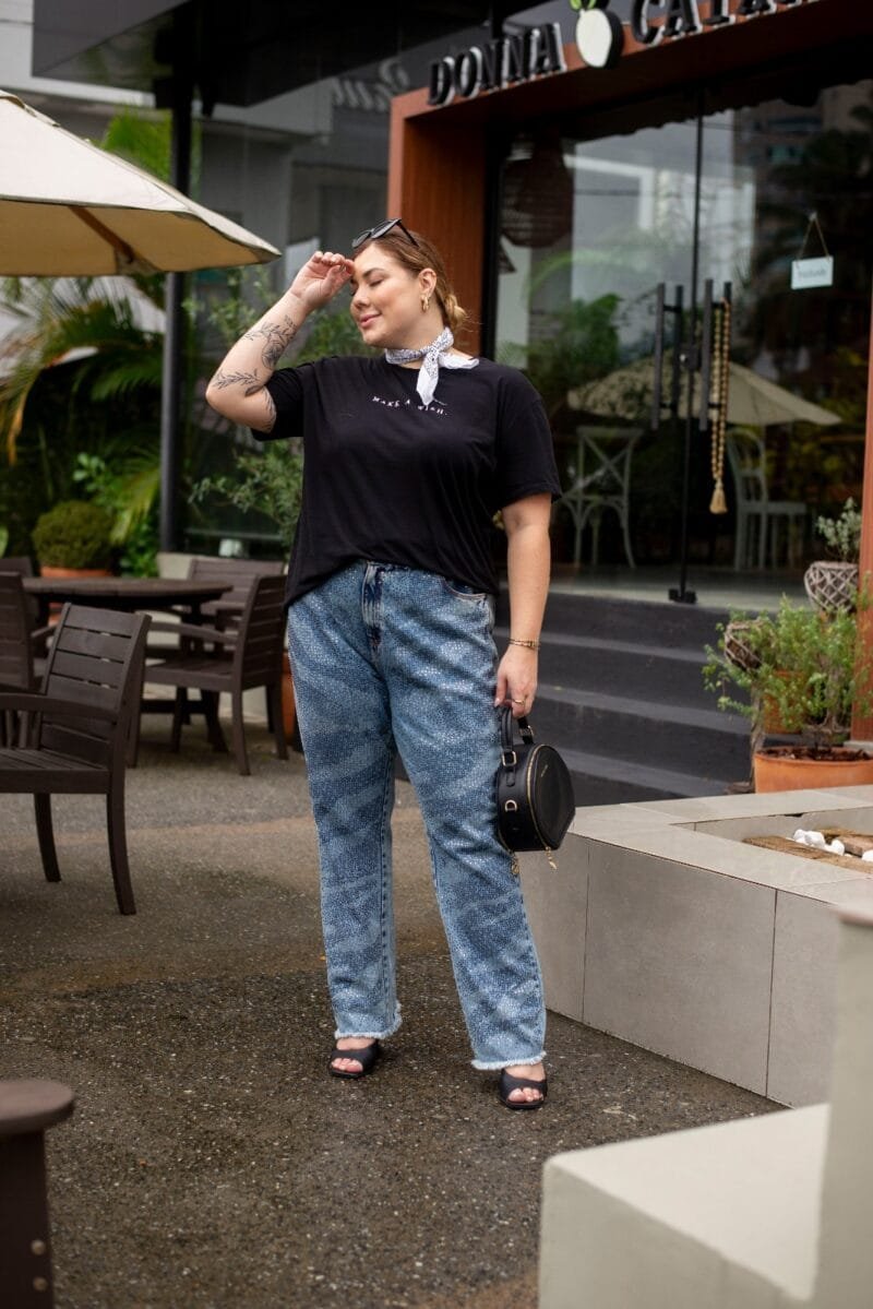 Tshirt Feminina Estonada Plus Preto Wish - Image 2
