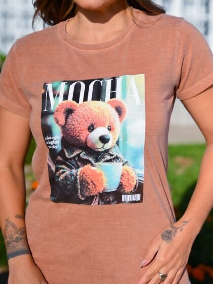 Tshirt Feminina Estonada Amendoim Urso