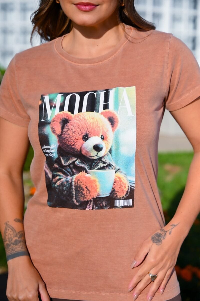 Tshirt Feminina Estonada Amendoim Urso