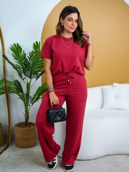 Conjunto Feminino Encanto Cereja