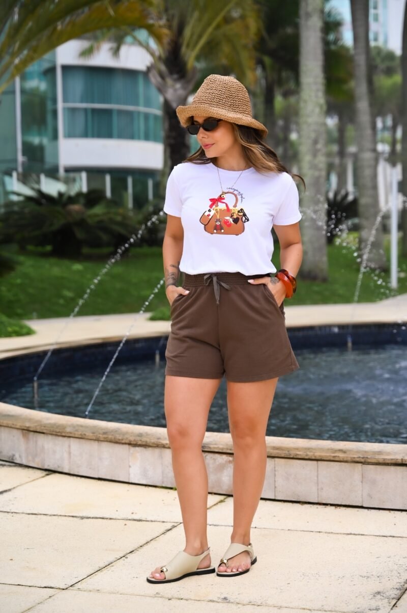 Tshirt Feminina Estonada Branca Bag - Imagem 4