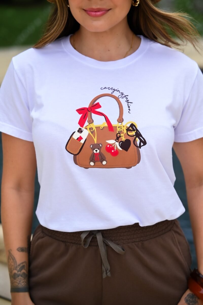 Tshirt Feminina Estonada Branca Bag