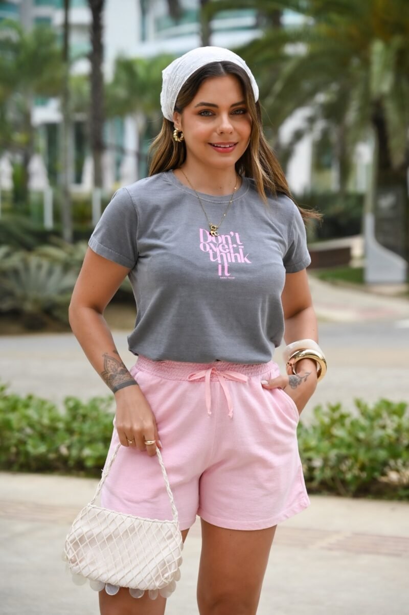 Tshirt Feminina Estonada Cinza Don't Over - Imagem 2
