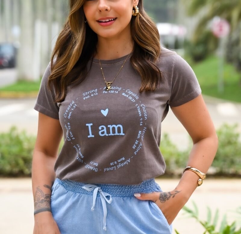 Tshirt Feminina Estonada Marrom I'Am