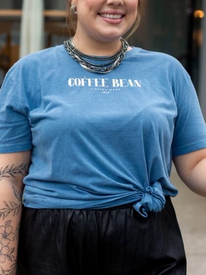 Tshirt Feminina Estonada Plus Jeans Coffee