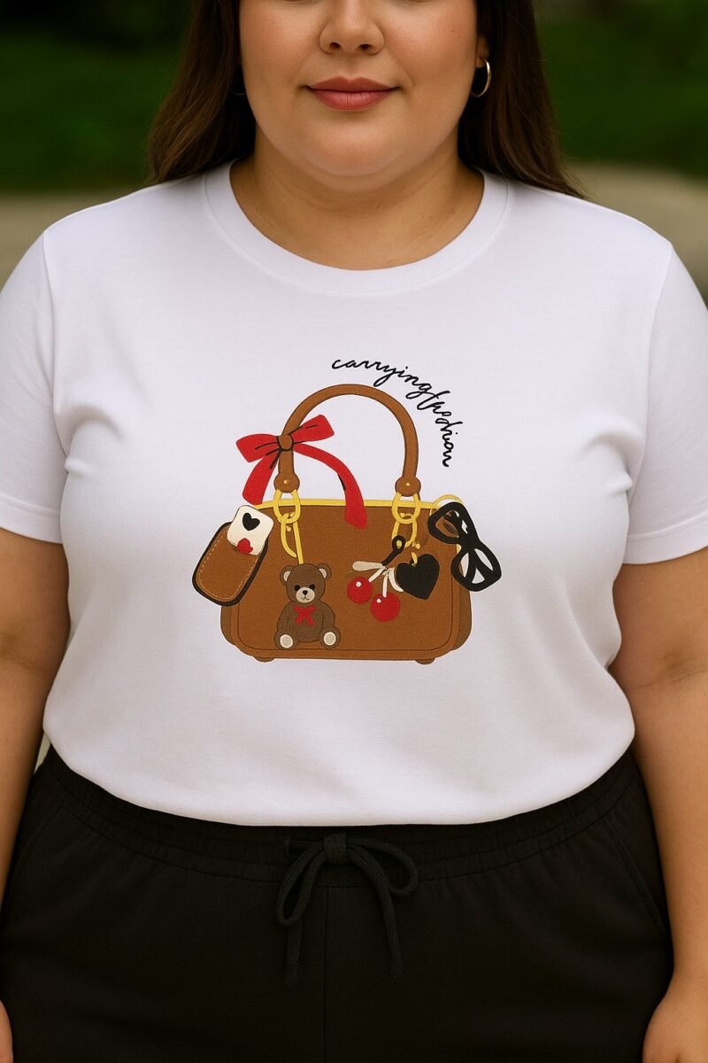 Tshirt Feminina Estonada Plus Branca Bag