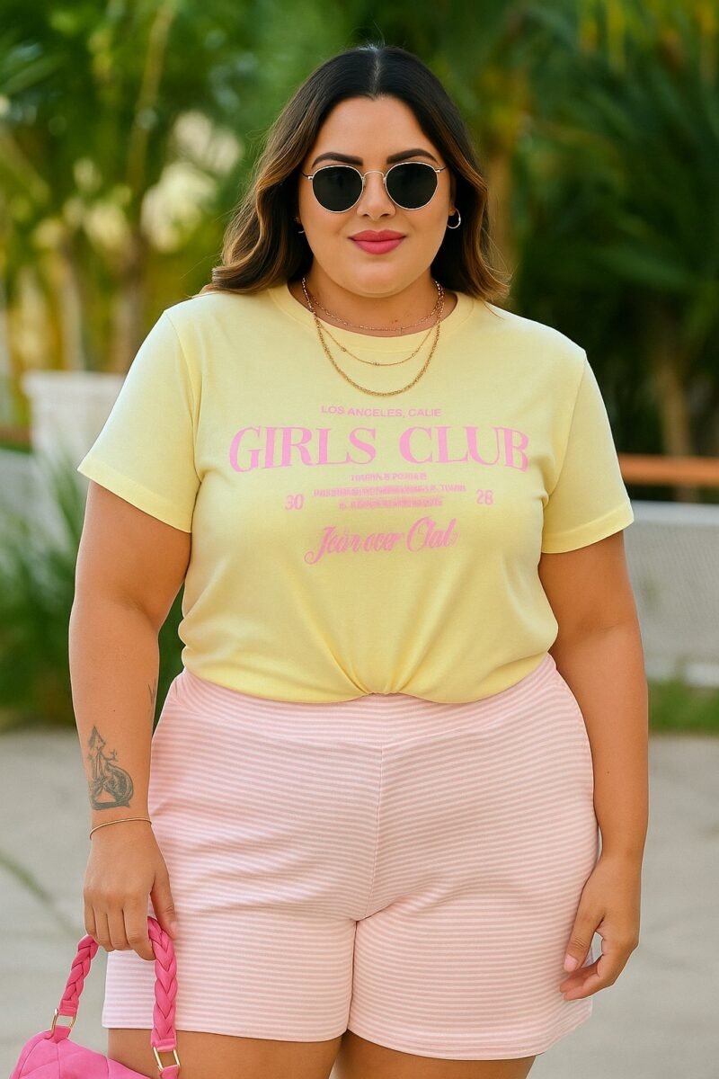 Tshirt Feminina Estonada Plus Manteiga Girls