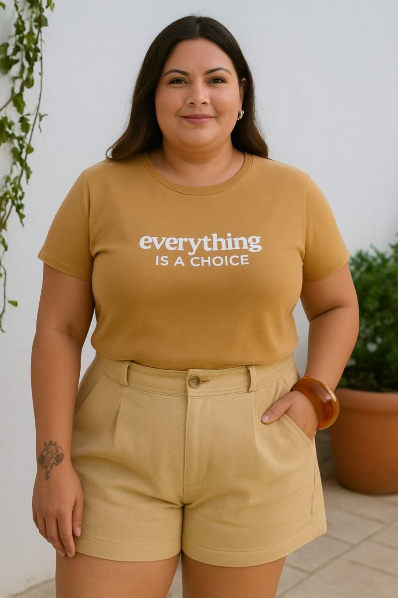Tshirt Feminina Estonada Plus Mostarda Everithing - Imagem 2