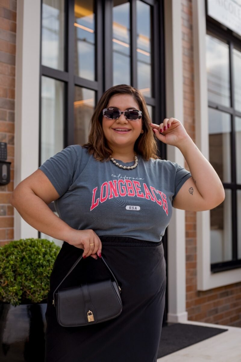 Tshirt Feminina Estonada Plus Petróleo Long Beach - Imagem 4
