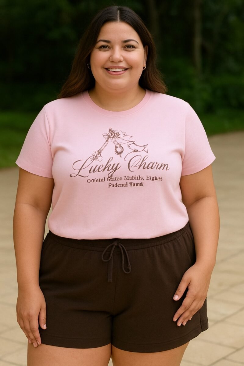 Tshirt Feminina Estonada Plus Rosa Claro Charm - Imagem 2