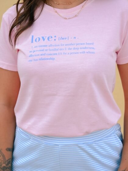 Tshirt Feminina Estonada Rosa Love