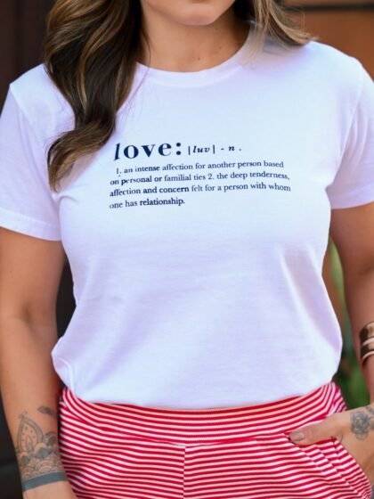 Tshirt Feminina Estonada Branca Love