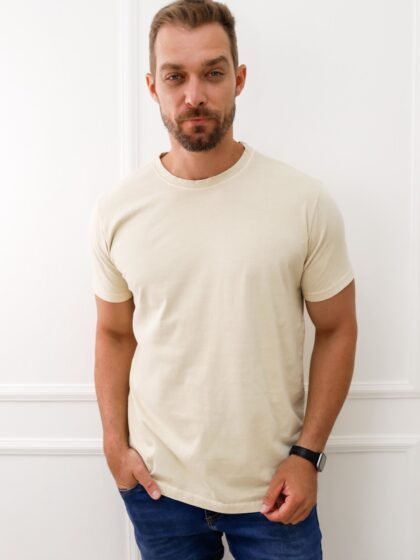 Camiseta Unissex Estonada Lisa Areia