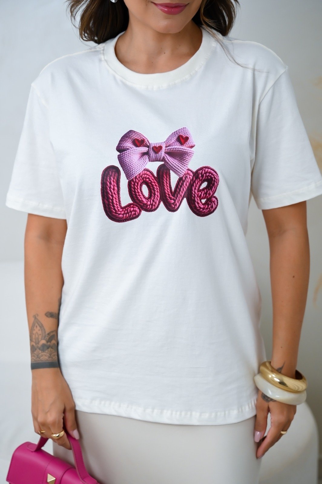 Camiseta Comfort Off White Laço Lã - Imagem 3