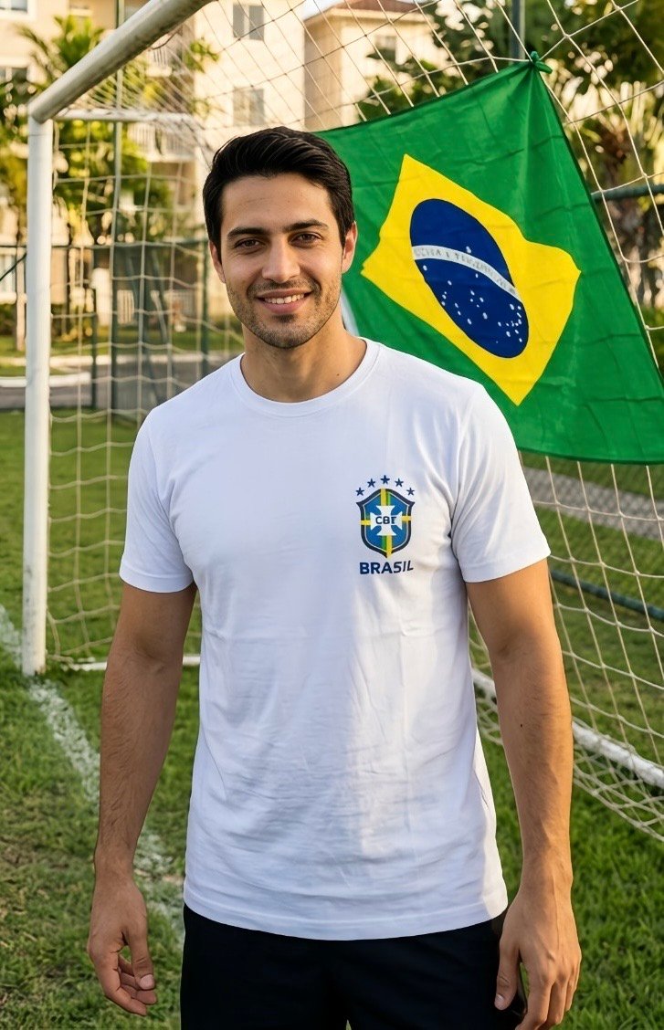 Camiseta Unissex Branca Brasão