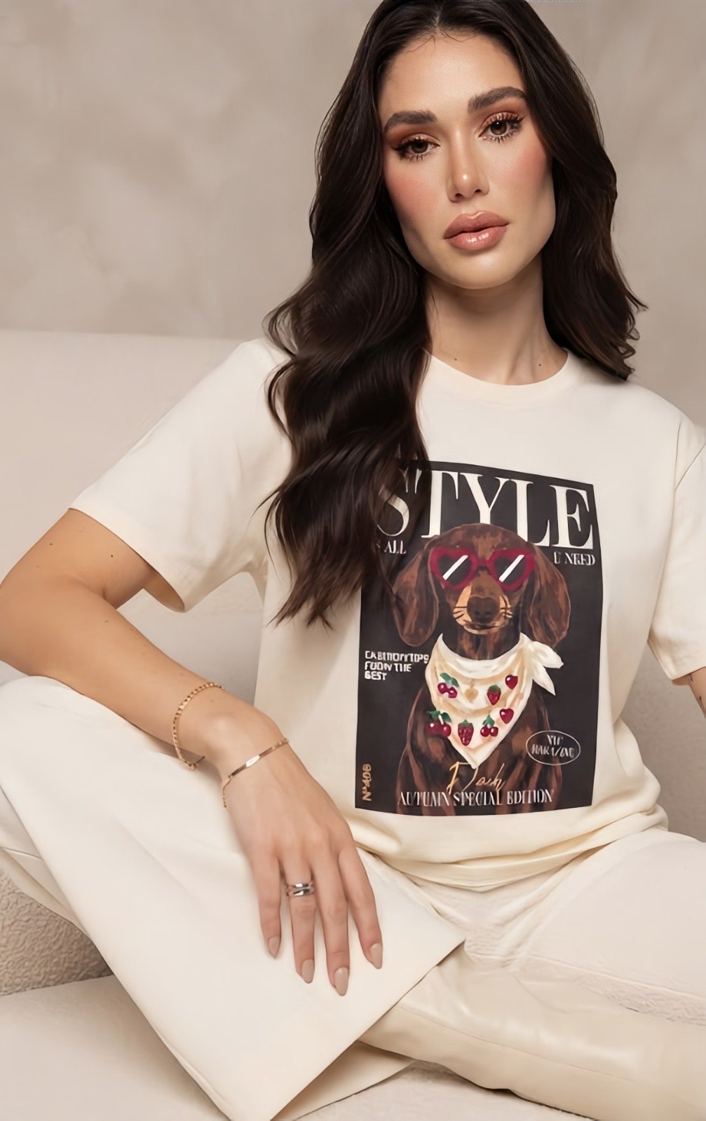 Camiseta Feminina Comfort Off White Style