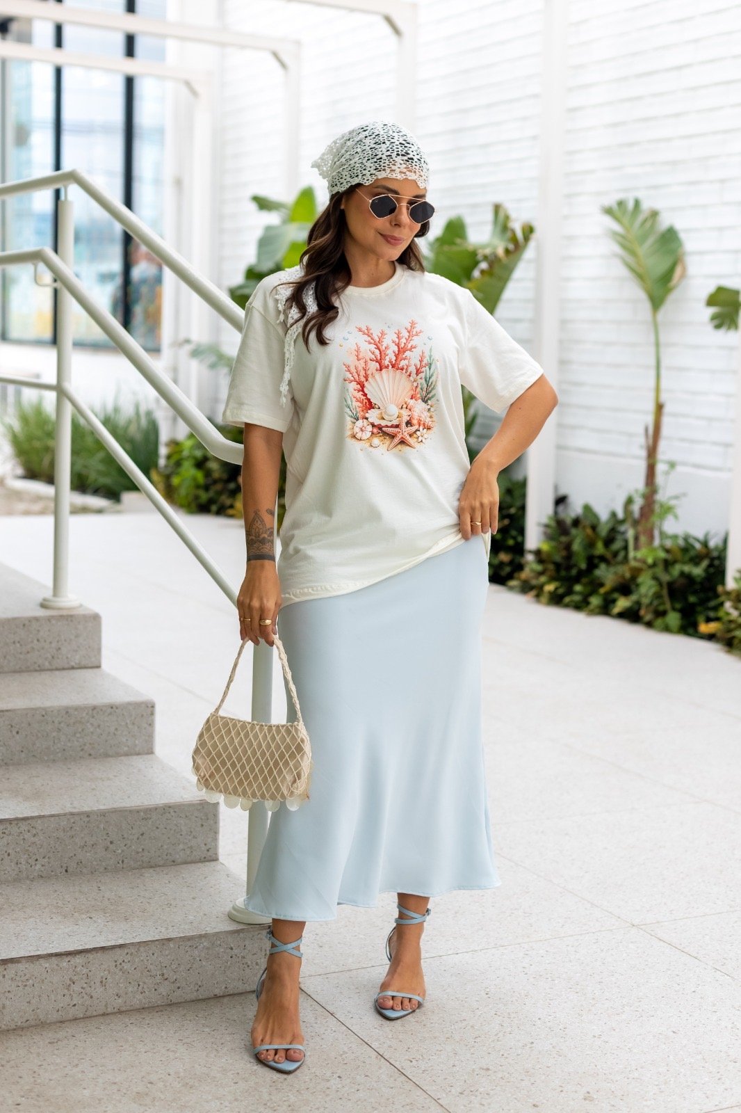 Camiseta Comfort Off White Conchas - Imagem 3