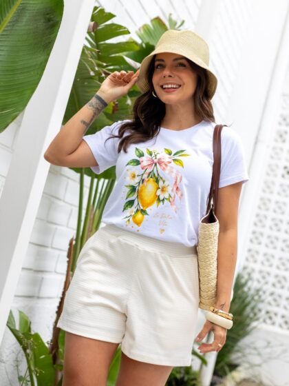 Tshirt Feminina Branca Limão