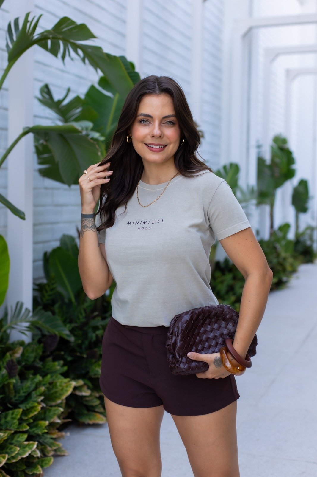 Atacado Tshirt Feminina Camurça Minimalist